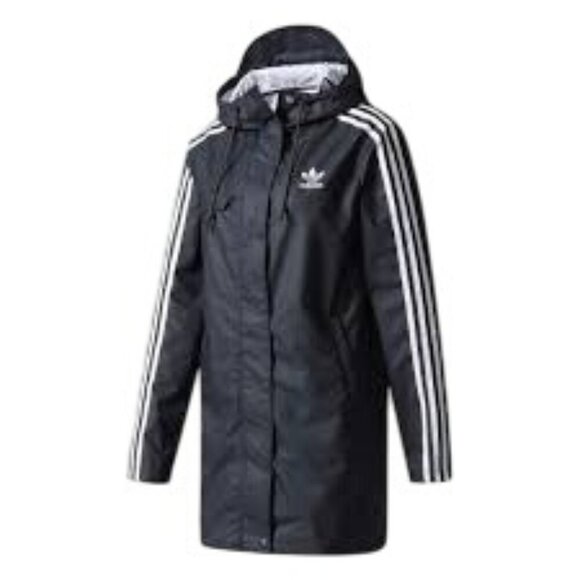 Adidas Originals Black Hooded Rain Jacket - Picture 2 of 8